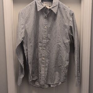 Aeropostale Men's Blue And Green Patterned Button-up Shirt